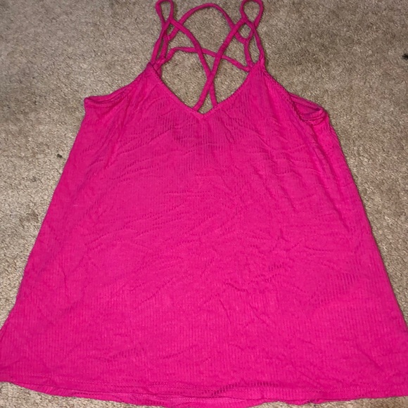 Hollister Tops - HOLLISTER Criss Cross Strappy Tank Top Pink